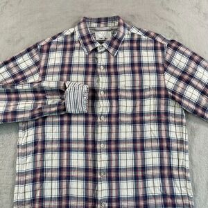 Rag & Bone Shirt Men Medium Multi Plaid Double Layer Flip Cuffs Designer Preppy